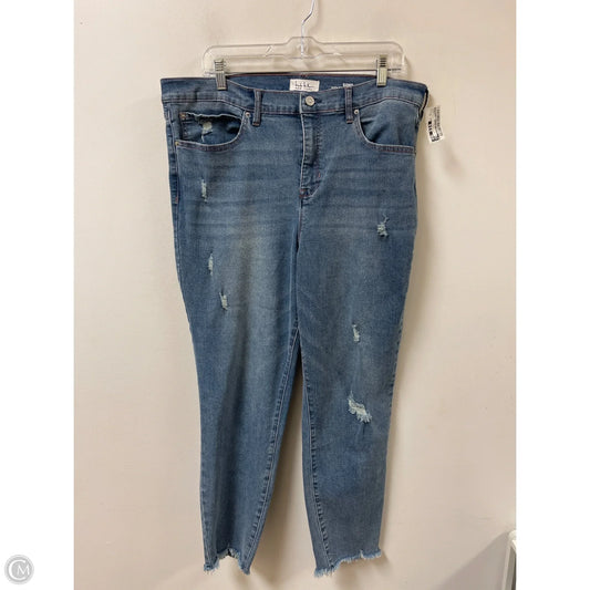 Jeans Skinny By Nicole By Nicole Miller In Blue Denim, Size: 16