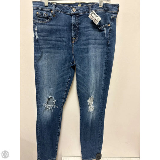 Jeans Skinny By 7 For All Mankind In Blue Denim, Size: 14
