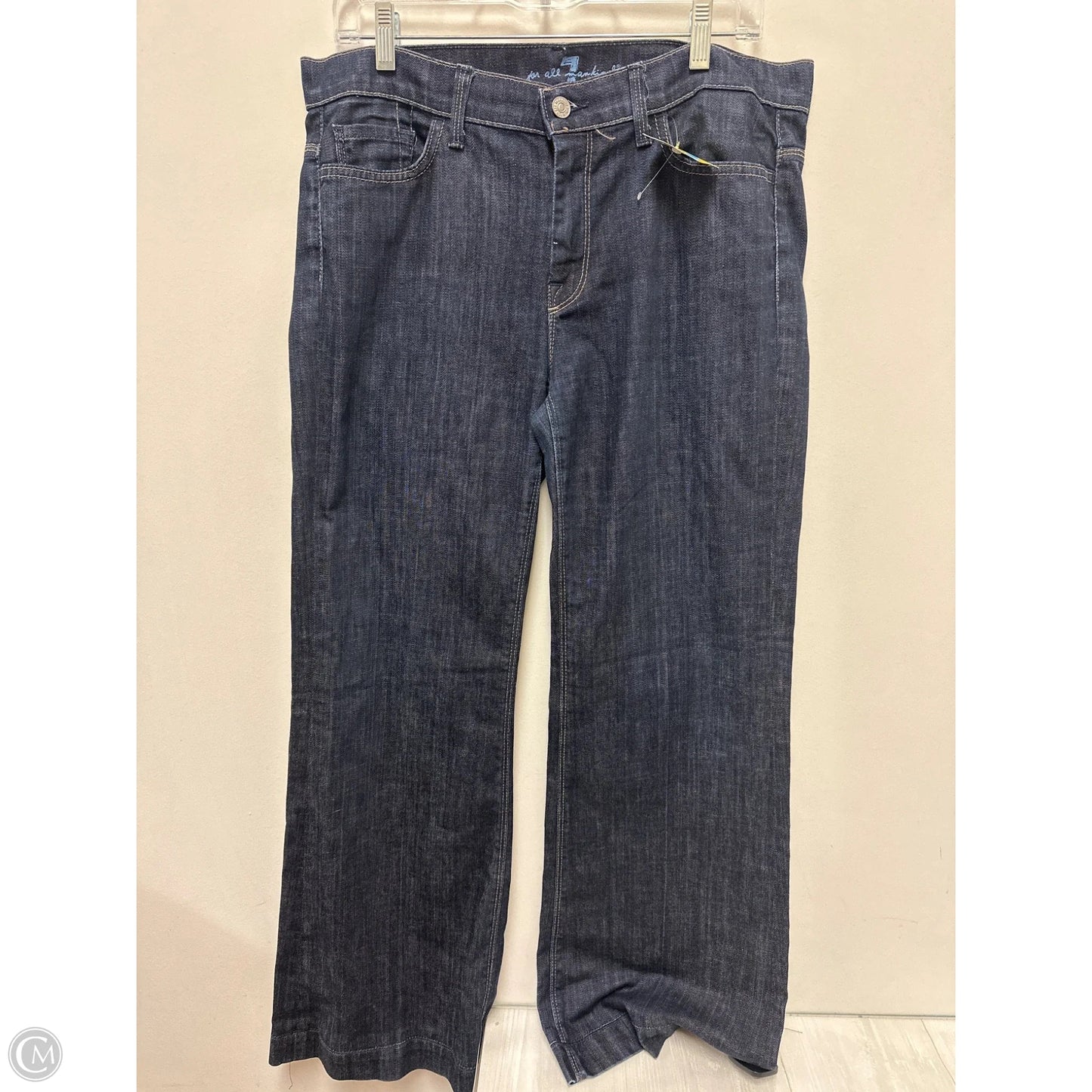 Jeans Straight By 7 For All Mankind In Blue Denim, Size: 12