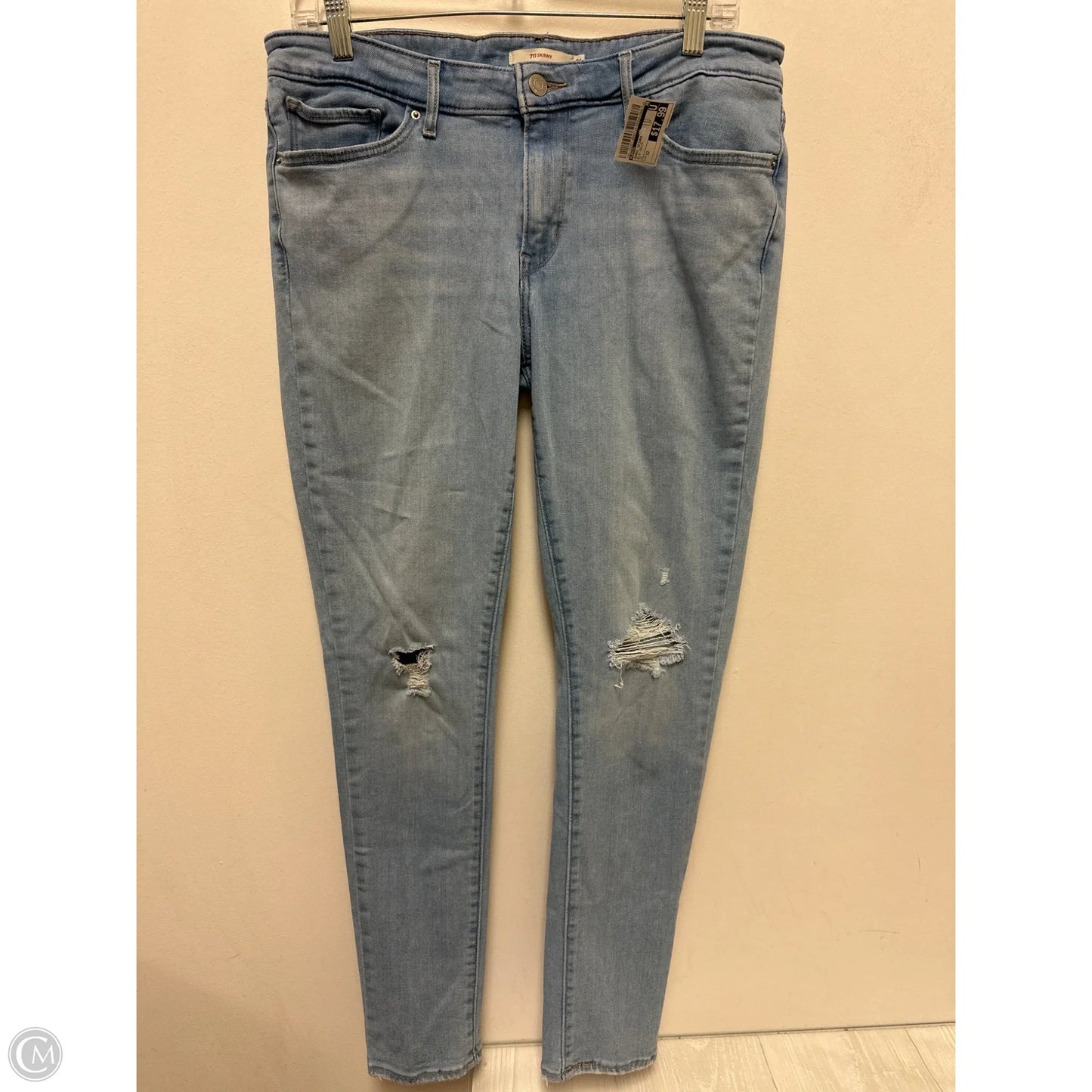 Jeans Skinny By Levis In Blue Denim, Size: 12