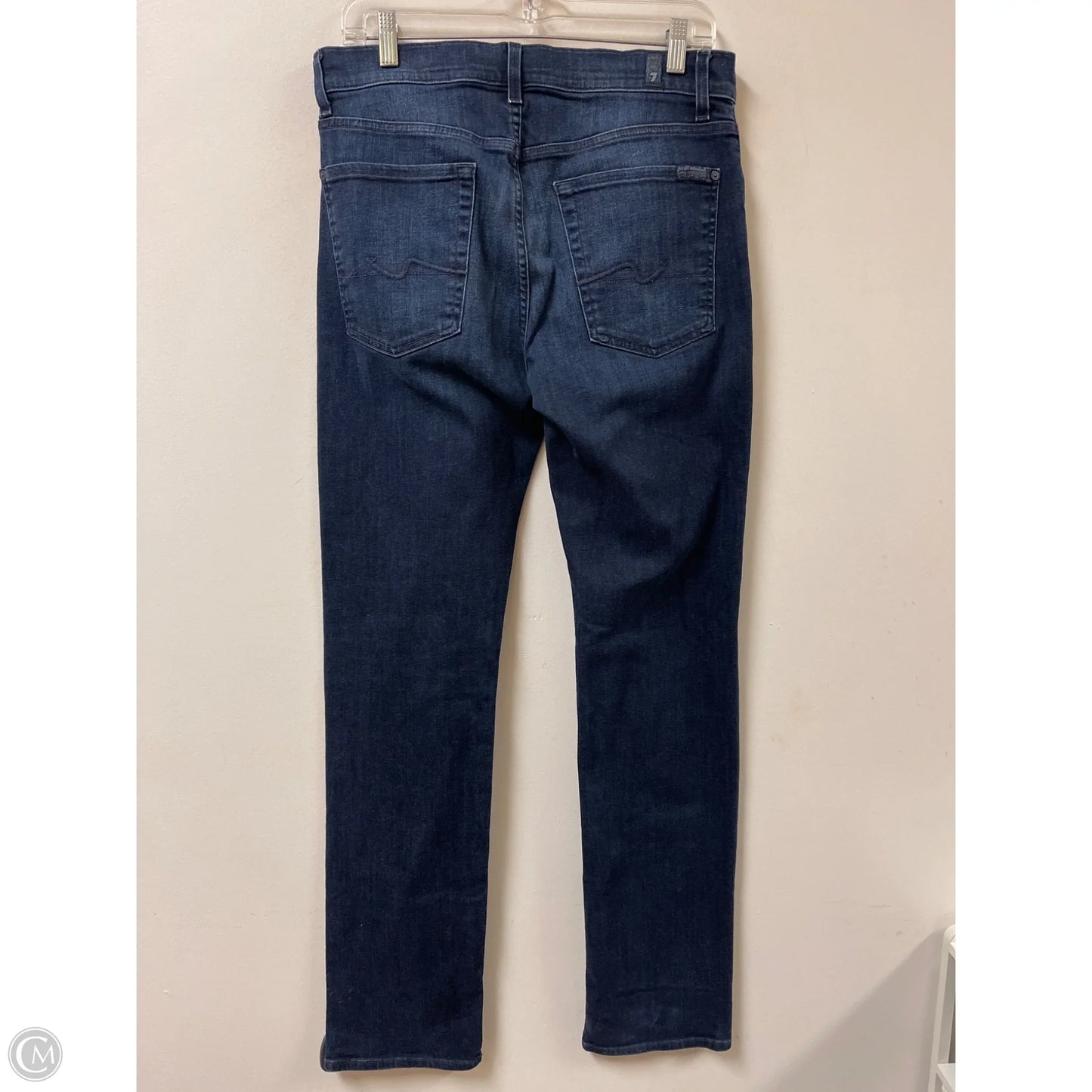 Jeans Straight By 7 For All Mankind In Blue Denim, Size: 12