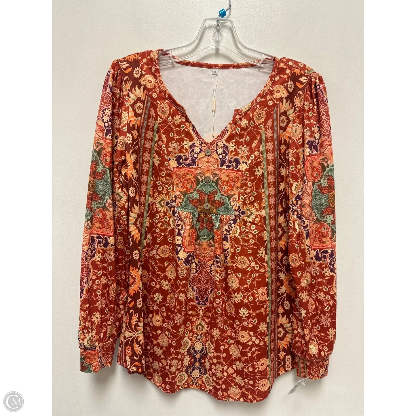 Top Long Sleeve By Clothes Mentor In Orange, Size: S