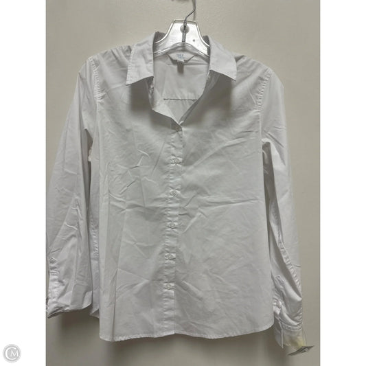 Blouse Long Sleeve By Time And Tru In White, Size: S