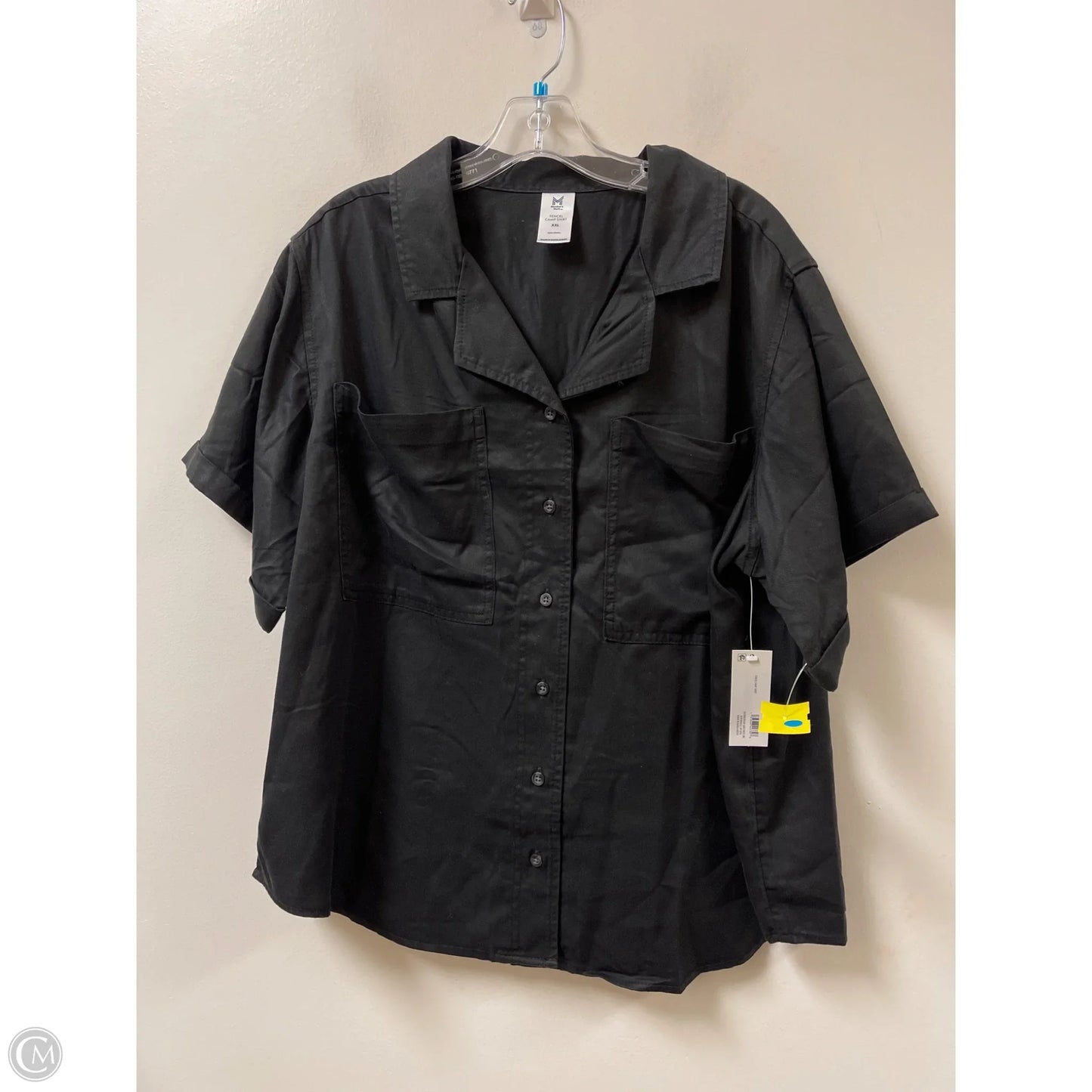 Blouse Short Sleeve By Members Mark In Black, Size: 1x