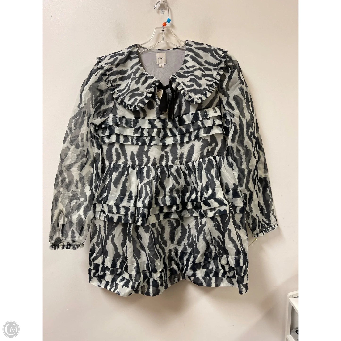 Dress Casual Short By Maeve In Black & Grey, Size: L