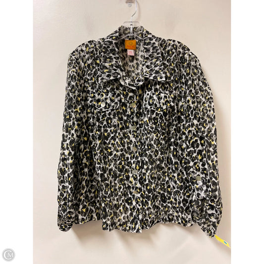 Blouse Long Sleeve By Ruby Rd In Black & Yellow, Size: 2x