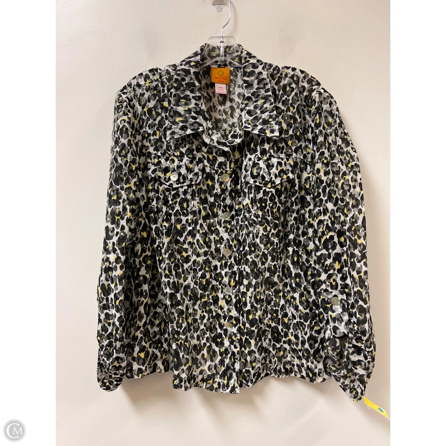 Blouse Long Sleeve By Ruby Rd In Black & Yellow, Size: 2x