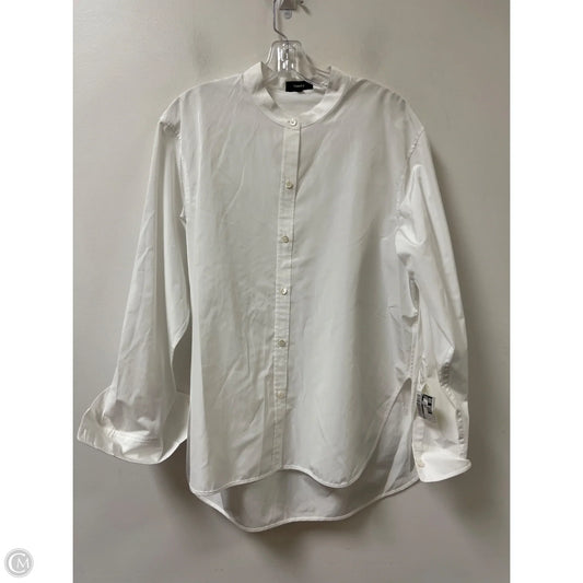 Top Long Sleeve By Theory In White, Size: L