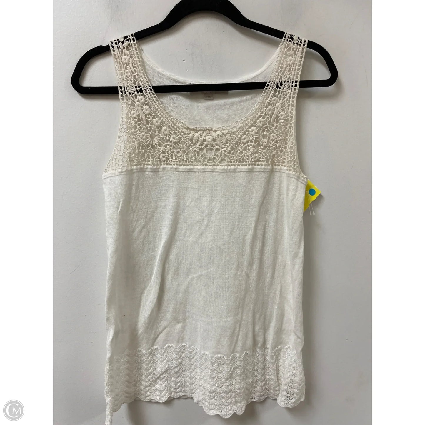 Top Sleeveless By Loft In White, Size: M