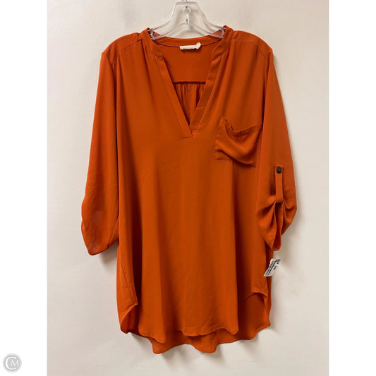 Top Long Sleeve By Lush In Orange, Size: L