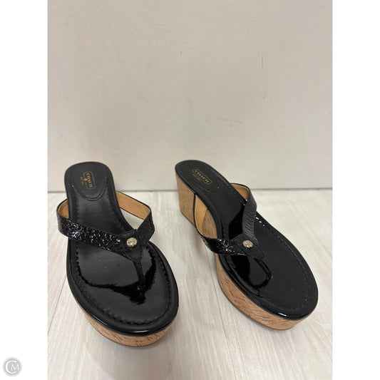 Sandals Designer By Coach In Black, Size: 9.5