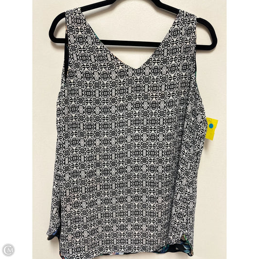 Top Sleeveless By Clothes Mentor In Black & White, Size: L