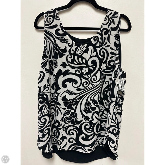 Top Sleeveless By Clothes Mentor In Black & White, Size: L