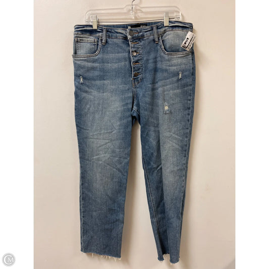 Jeans Straight By Kut In Blue Denim, Size: 14