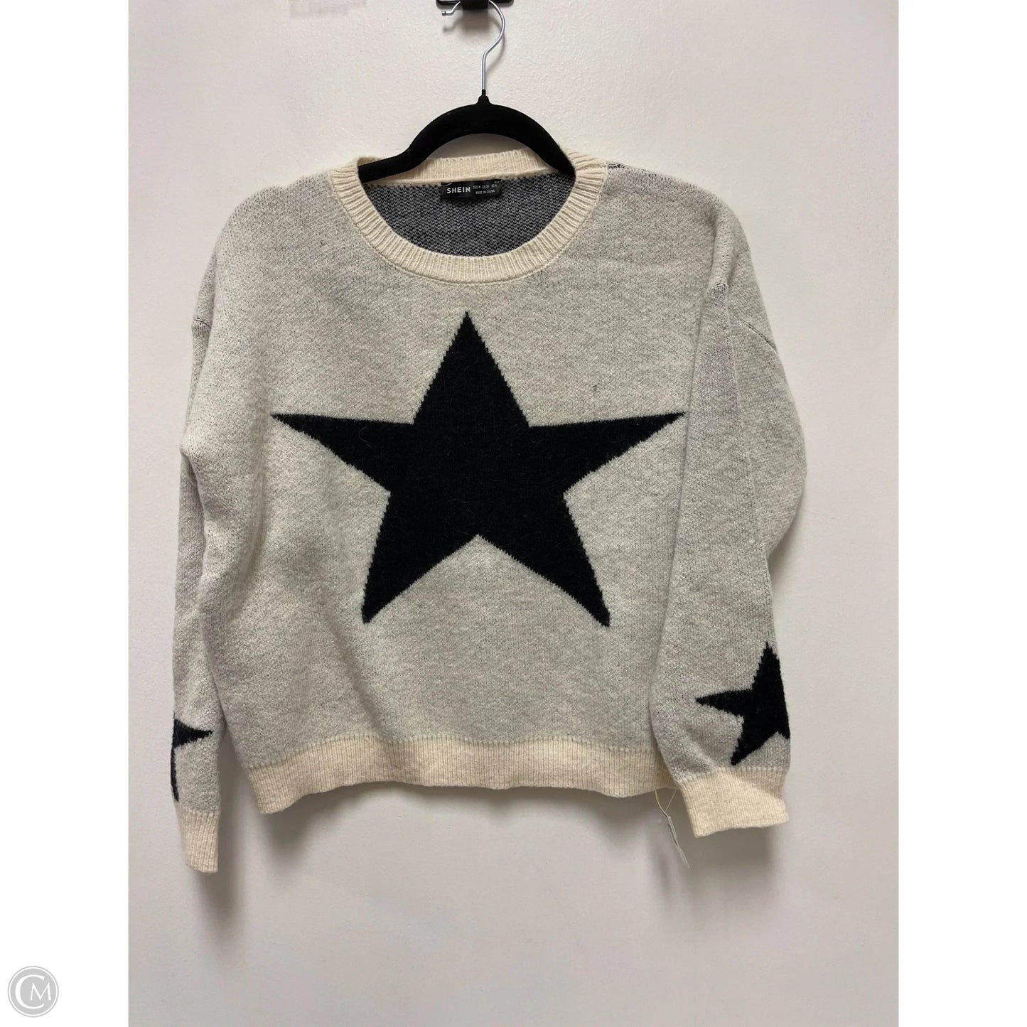 Sweater By Shein In Black & Cream, Size: M