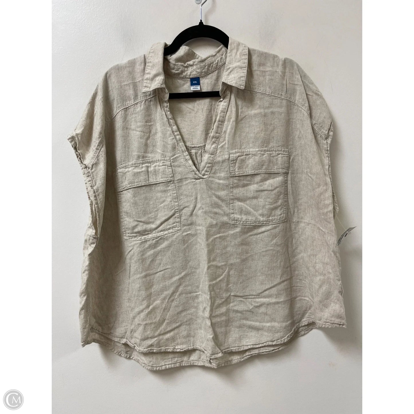 Top Short Sleeve By Old Navy In Cream, Size: 1x
