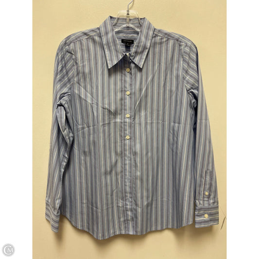 Blouse Long Sleeve By Ann Taylor In Blue, Size: Mp