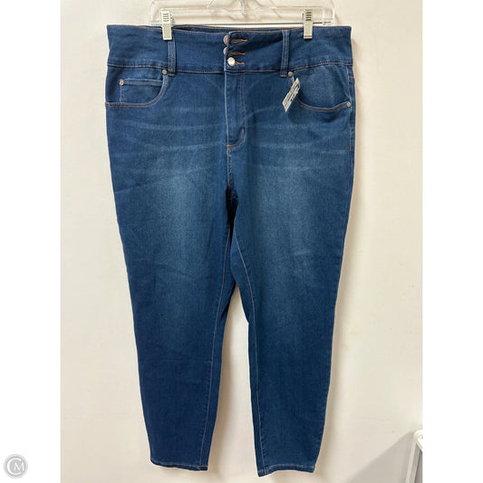 Jeans Skinny By Tahari In Blue Denim, Size: 16