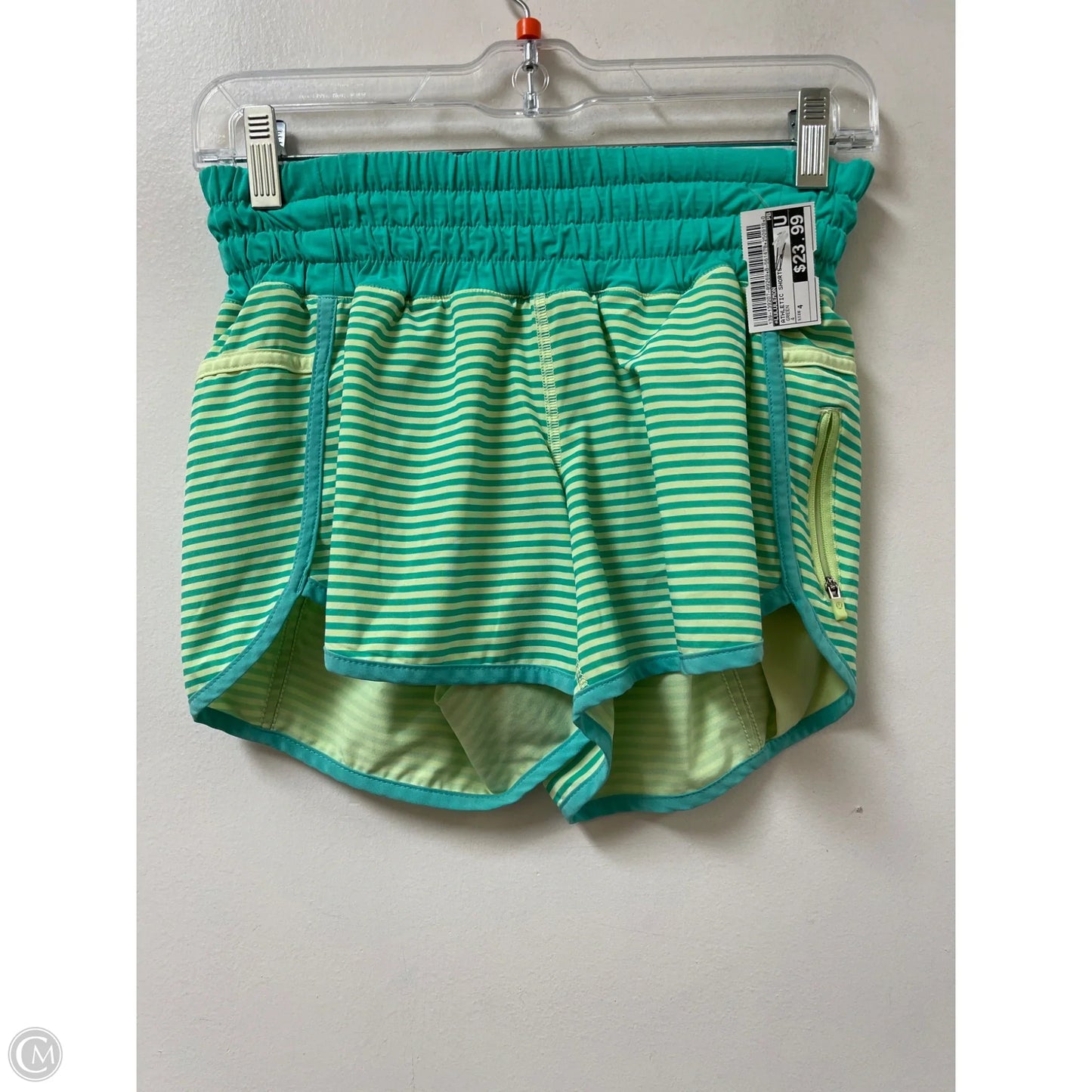 Athletic Shorts By Lululemon In Green, Size: 4