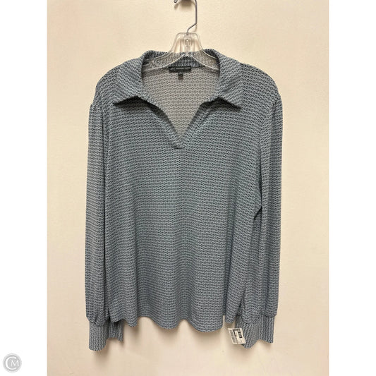 Top Long Sleeve By Adrianna Papell In Blue, Size: Xl