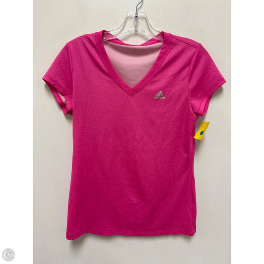 Athletic Top Short Sleeve By Adidas In Pink, Size: S