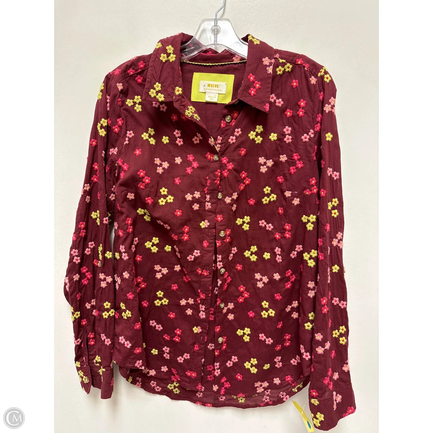 Blouse Long Sleeve By Maeve In Red, Size: M