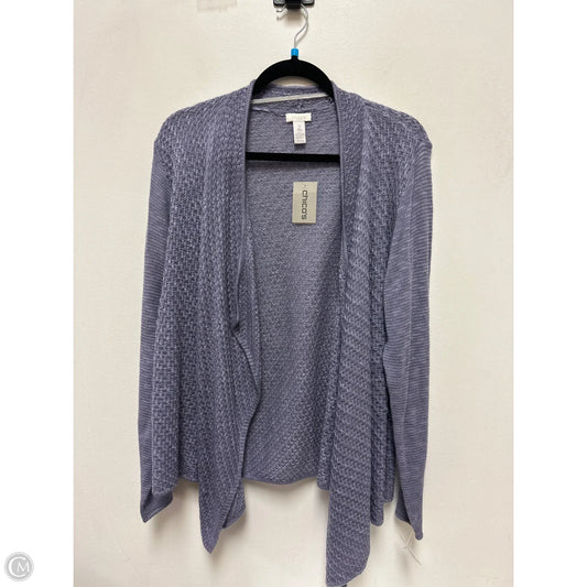Sweater Cardigan By Chicos In Purple, Size: L