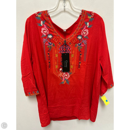 Top Long Sleeve By Clothes Mentor In Red, Size: L