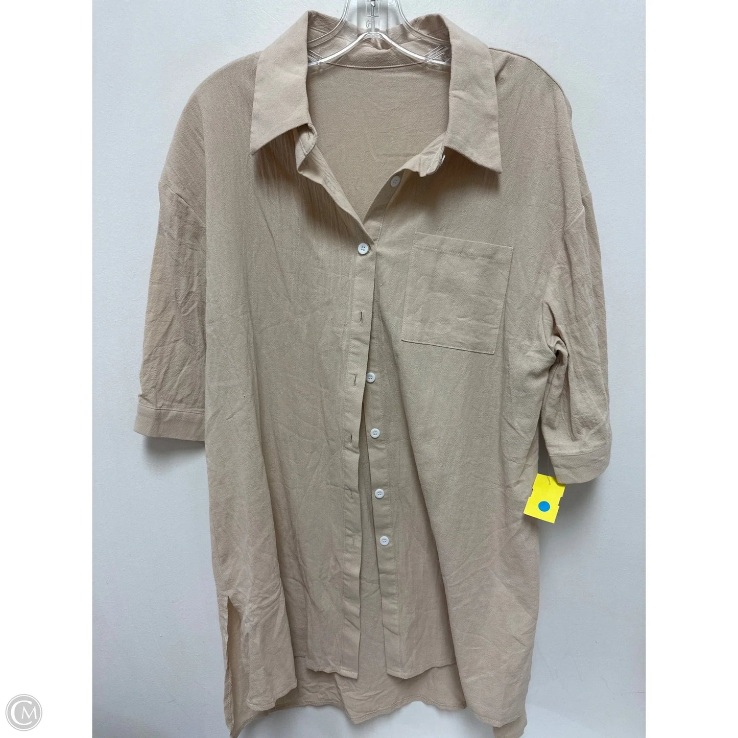 Tunic Short Sleeve By Shein In Cream, Size: L