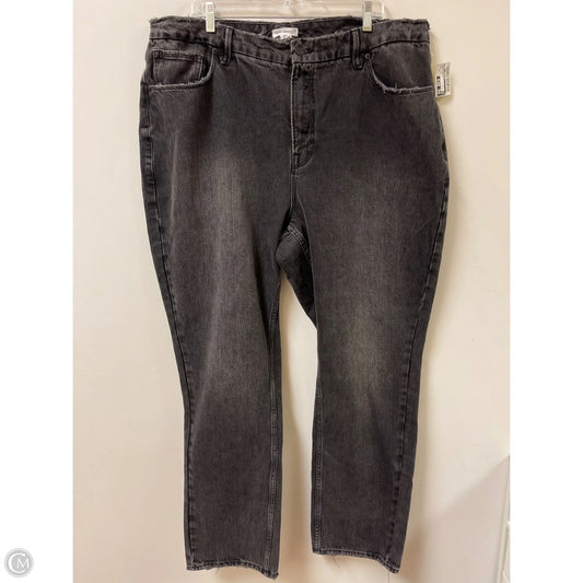 Jeans Straight By Good American In Grey Denim, Size: 18