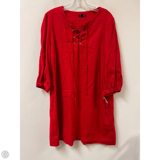 Dress Casual Midi By Who What Wear In Red, Size: L
