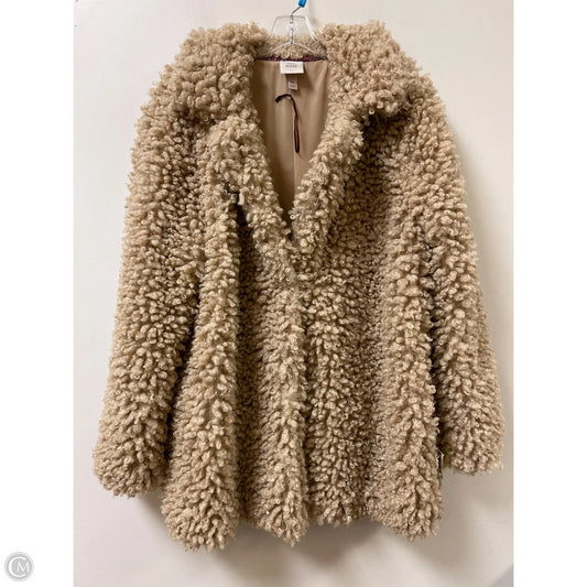 Jacket Faux Fur & Sherpa By Knox Rose In Brown, Size: Xl