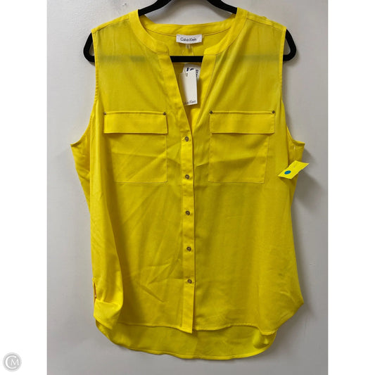 Blouse Sleeveless By Calvin Klein In Yellow, Size: Xl