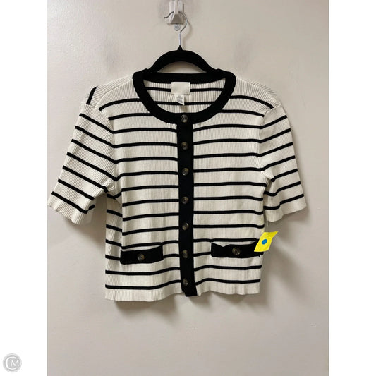 Top Short Sleeve By H&m In Striped Pattern, Size: M