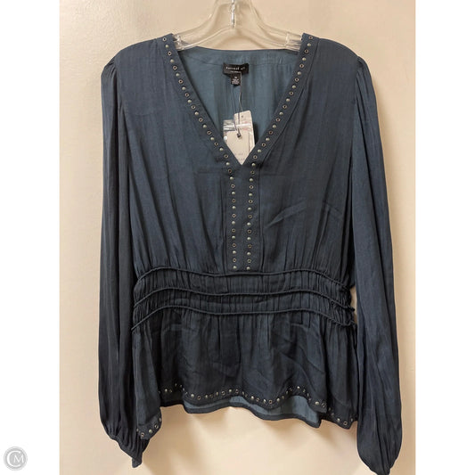Top Long Sleeve By Current Air In Blue, Size: M