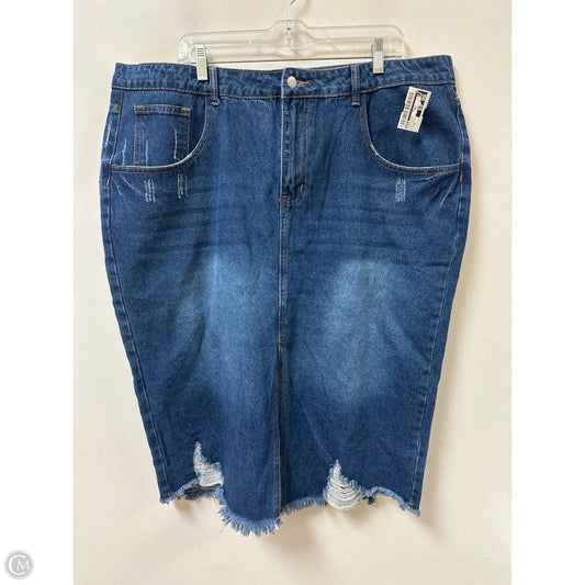 Skirt Midi By Shein In Blue Denim, Size: 22
