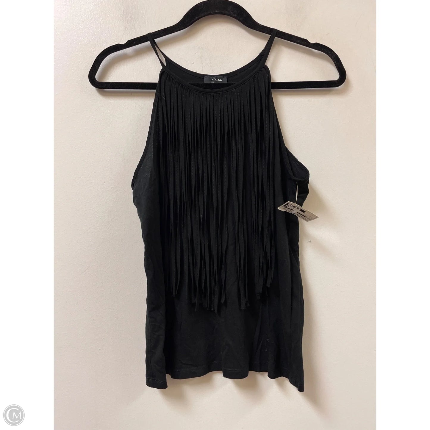 Top Sleeveless By Zara In Black, Size: S
