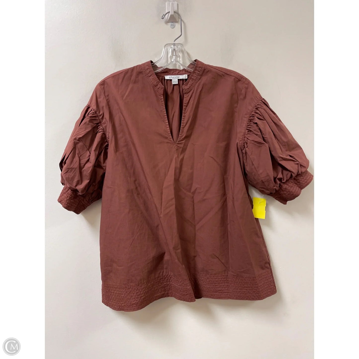 Top Short Sleeve By Chicos In Brown, Size: S