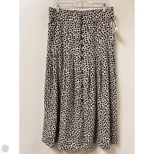 Skirt Midi By H&m In Black & Cream, Size: 10