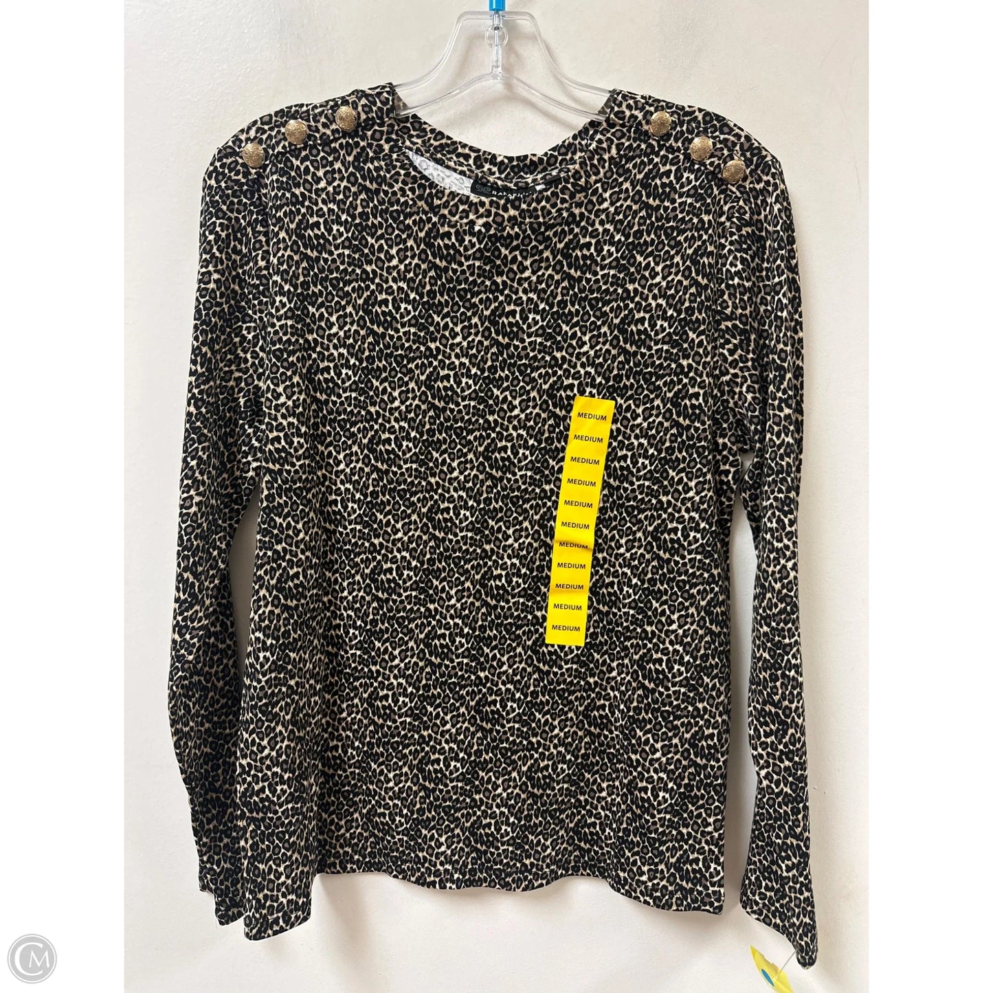 Top Long Sleeve By Rafaella In Animal Print, Size: M
