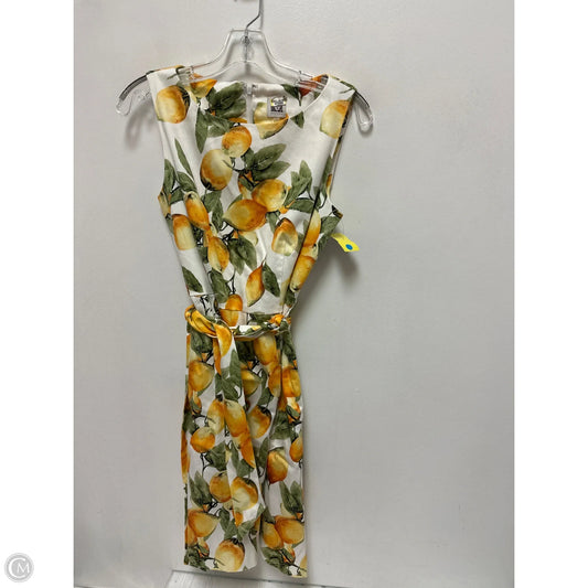 Dress Casual Short By Anne Klein In Green & Yellow, Size: S