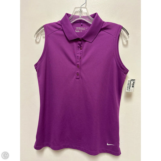 Athletic Top Short Sleeve By Nike In Purple, Size: M