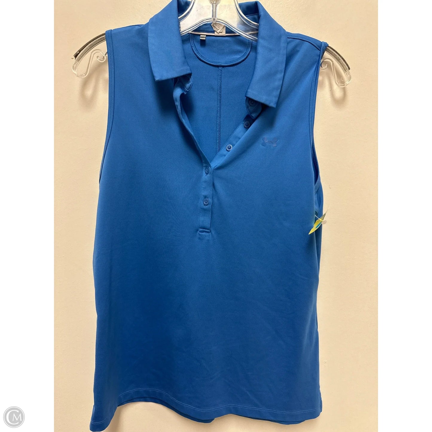 Athletic Top Short Sleeve By Under Armour In Blue, Size: M
