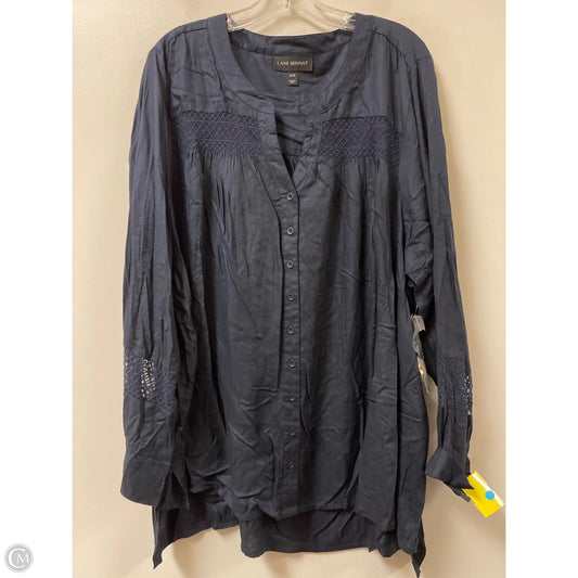 Blouse Long Sleeve By Lane Bryant In Navy, Size: 4x