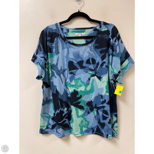 Top Short Sleeve By Chicos In Blue & Green, Size: L