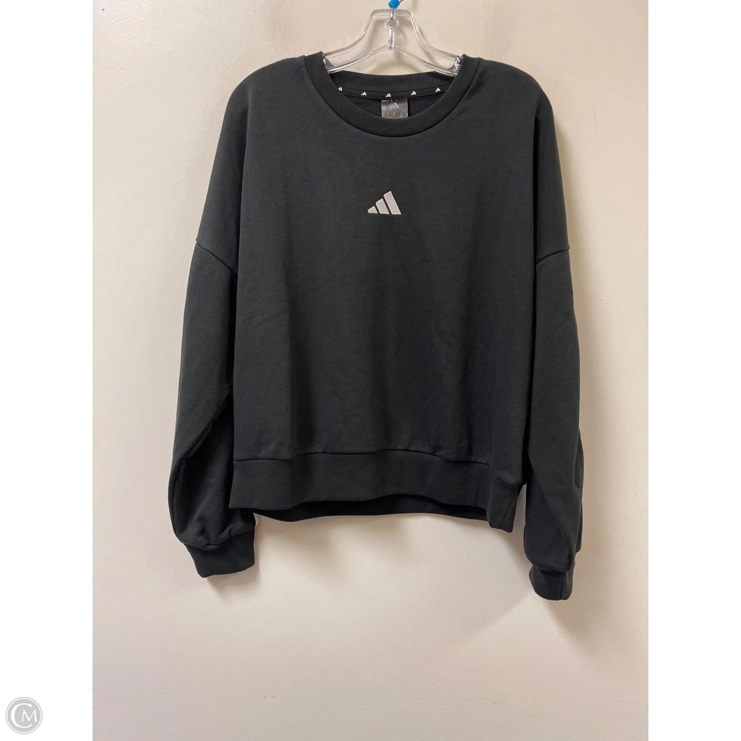 Athletic Sweatshirt Crewneck By Adidas In Black, Size: M
