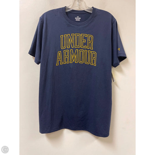 Athletic Top Short Sleeve By Under Armour In Navy, Size: Xs