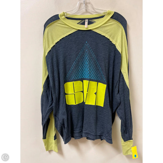 Top Long Sleeve By Free People In Blue & Yellow, Size: M