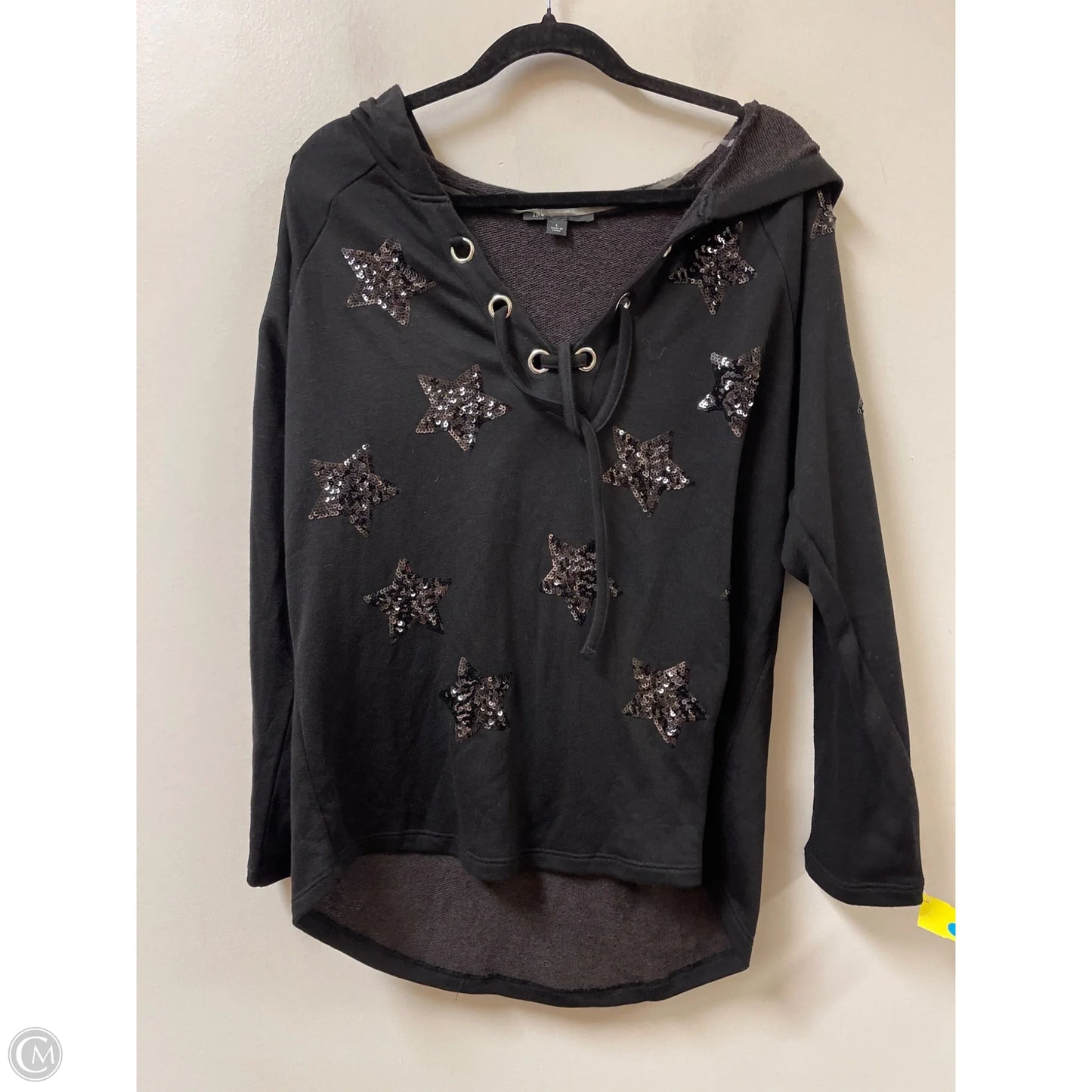 Sweatshirt Hoodie By Inc In Black, Size: L