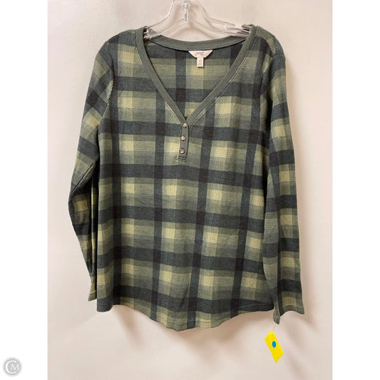 Top Long Sleeve By Terra & Sky In Green, Size: Xl